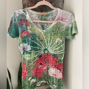 Cut Cute Distressed Floral T Shirt
